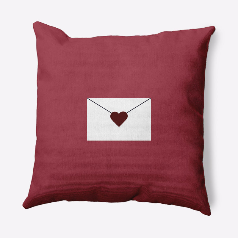 Coussin décoratif décoratif avec lettre Love Love, 16 po x 16 po, Marron