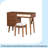 39" Retro Bohemian Style Wooden Makeup Vanity Set With Charging Plug&USB Port And Stool, Dressing Table With 3 Storage Drawers And 1 Rectangular Rattan Drawer-261184051