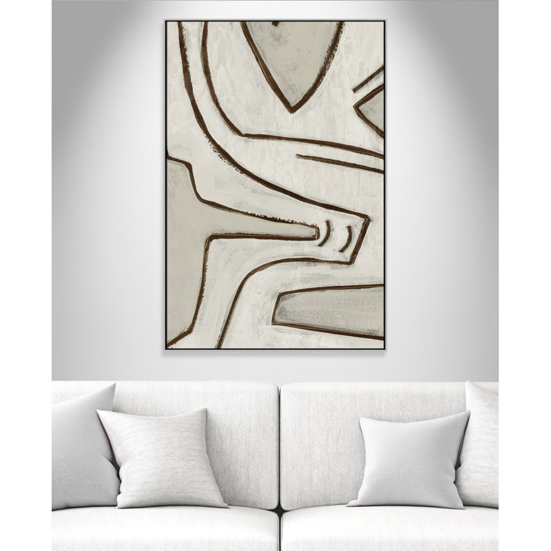 Line Work - Floater Frame Print on Canvas, 41.5" W x 61.5" H, Silver