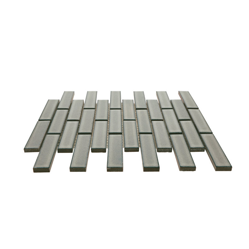 Seni 1" x 4" Porcelain Brick Joint Mosaic  Wall & Floor Tile, Gray