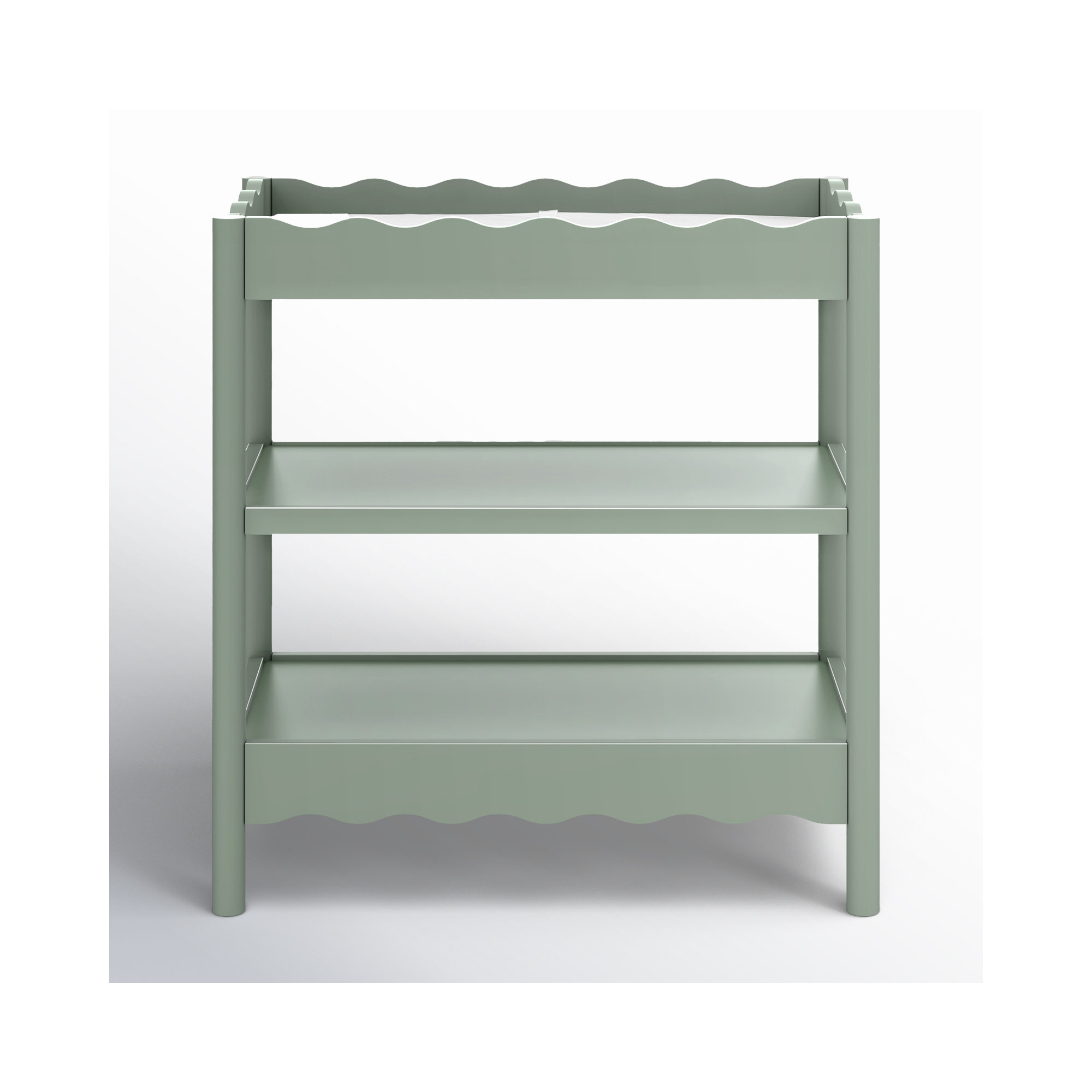 Swell Solid Wood Changing Table, Green