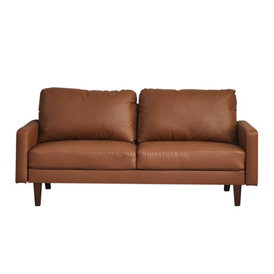 Cilla 69.7" Vegan Leather Square Arm Sofa