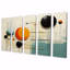 Ensemble de 5 pièces d'art géométrique à motif géométrique orange pastel-2131820505
