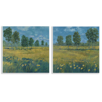 «Daffodil Tree Lined Field», ensemble de 2 plaques murales par Graham Reynolds