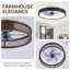 Ventilateur de plafond encastré moderne de 20 pouces avec luminaire (DEL), adapté aux salons, aux chambres à coucher, aux cuisines - grain de bois + blanc