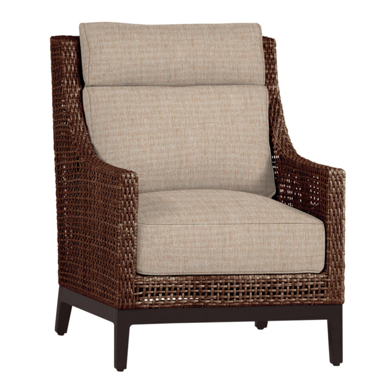 Flâneuse tissée en péninsule - acajou / châtaignier, Pas de passepoil + bourre standard, Acajou / châtaignier, Toile sable