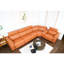 Fauteuil inclinable électrique simple en cuir technique brun, réglable 105 - 175, inclinable électrique, respirant et structure en bois