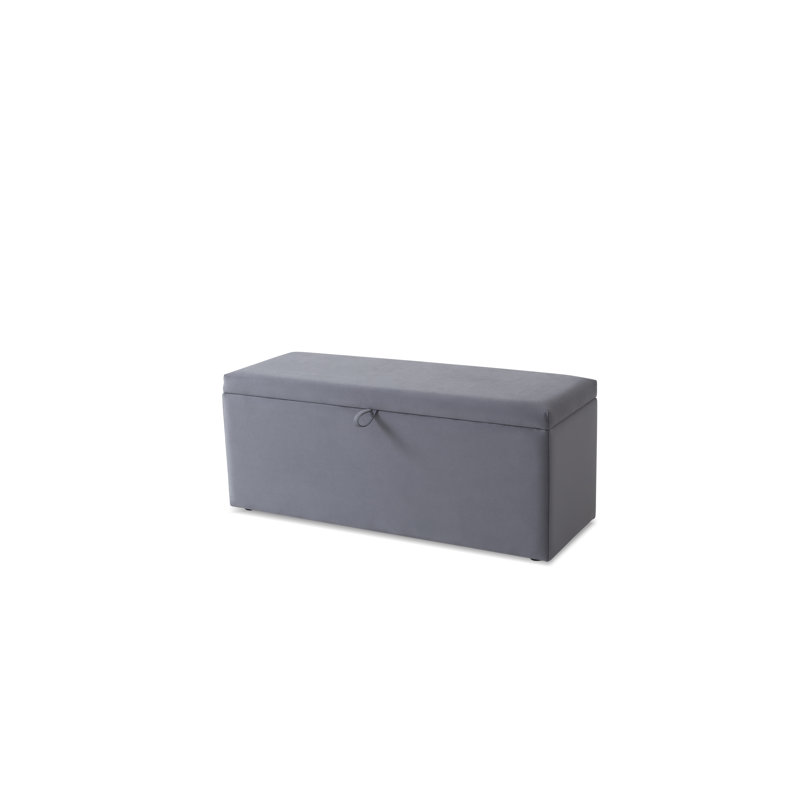 120cm Wide Rectangle Ottoman with Storage, Grey