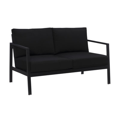 Causeuse d'extérieur en aluminium 51 po avec coussins Sunbrella Armando