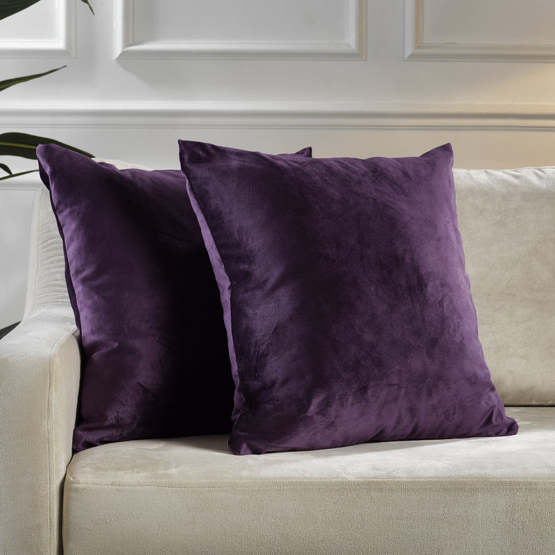 Housse de coussin en velours mat, 26 po x 26 po, 47 Byzance