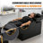 Shampoo Bowl & Chair Set With Footstool, Barber Hair Stylist Backwash Chair With Deep ABS Basin & Neck Rest, Black