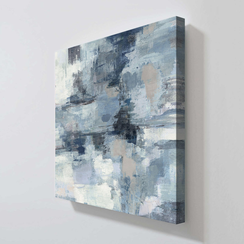 "In the Clouds Indigo and Gray" by Silvia Vassileva Print on Canvas, 18" H x 18" W x 1" D