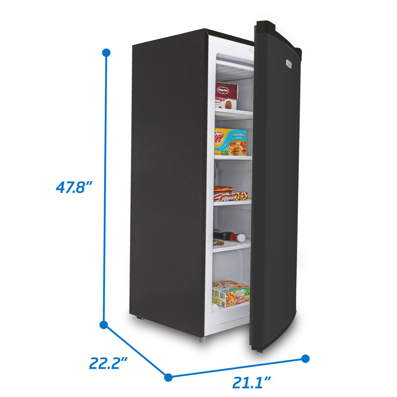 Compact Black 5 Cubic Feet Undercounter Upright Freezer