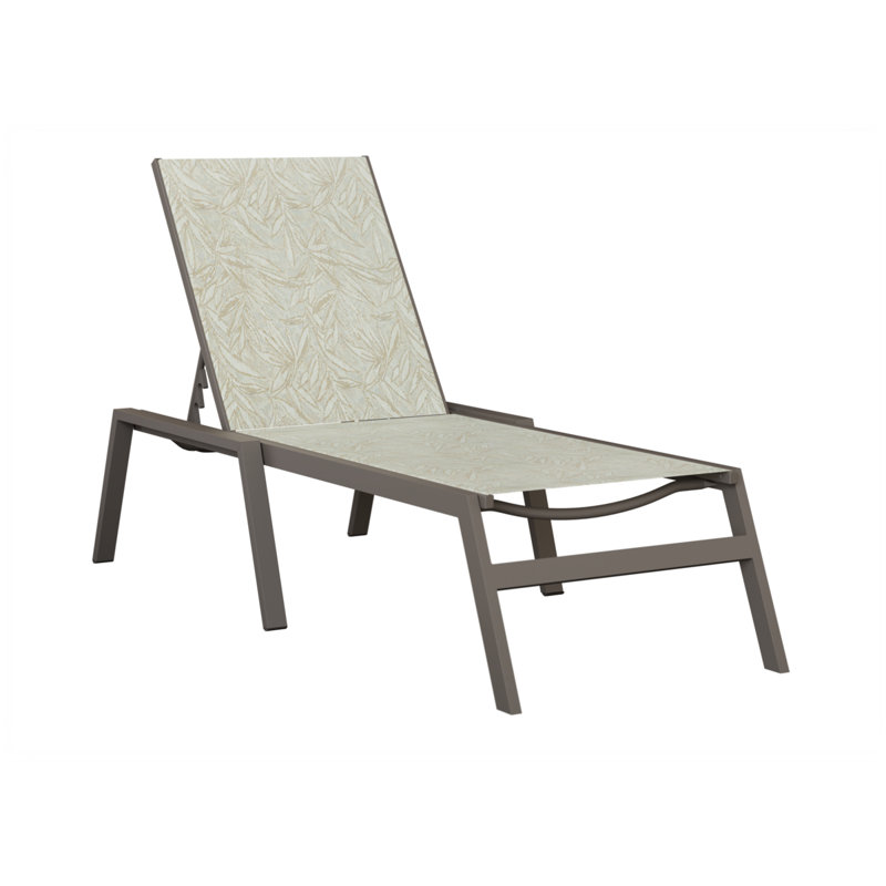 Colella Graphite Aluminum Chaise Armless Lounge With Montego Bay Sling Fabric, Graphite, Taupe
