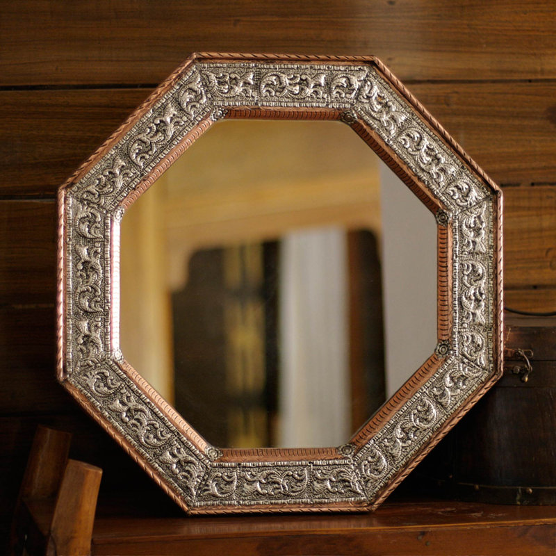 Miroir décoratif traditionnel à marteau repoussé Amel
