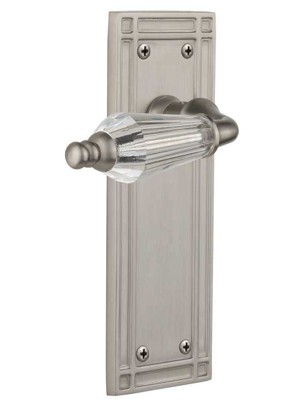 Mission Plate Single Dummy with Parlour Lever, Satin Nickel
