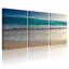 Plage, océan, vagues, plage, sable, coucher de soleil, ciel, horizon, eau, ensemble de 3 impressions sur toile-16216208