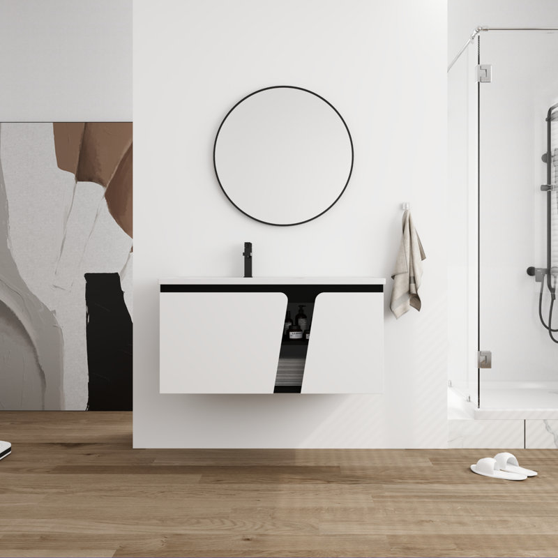 Kemberly 39.94'' Single Bathroom Vanity with Ceramic Top