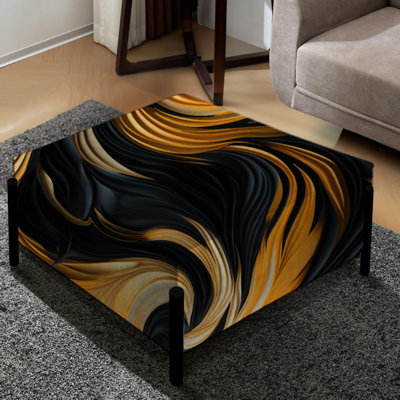 Rayé Bengals - Grand repose-pieds carré abstrait