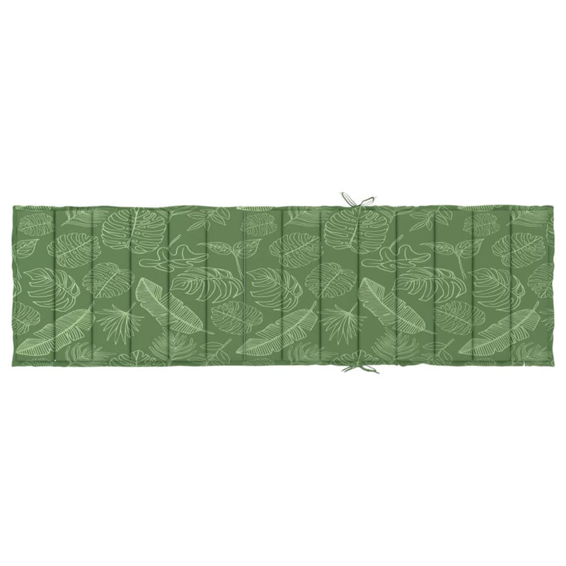 Outdoor Seat / Back Cushion, 1.6" H x 78.7" L x 23.6" W, Green/White Leaf