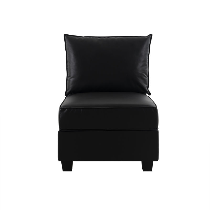 Canapé modulaire personnalisable Ruebin, Similicuir noir