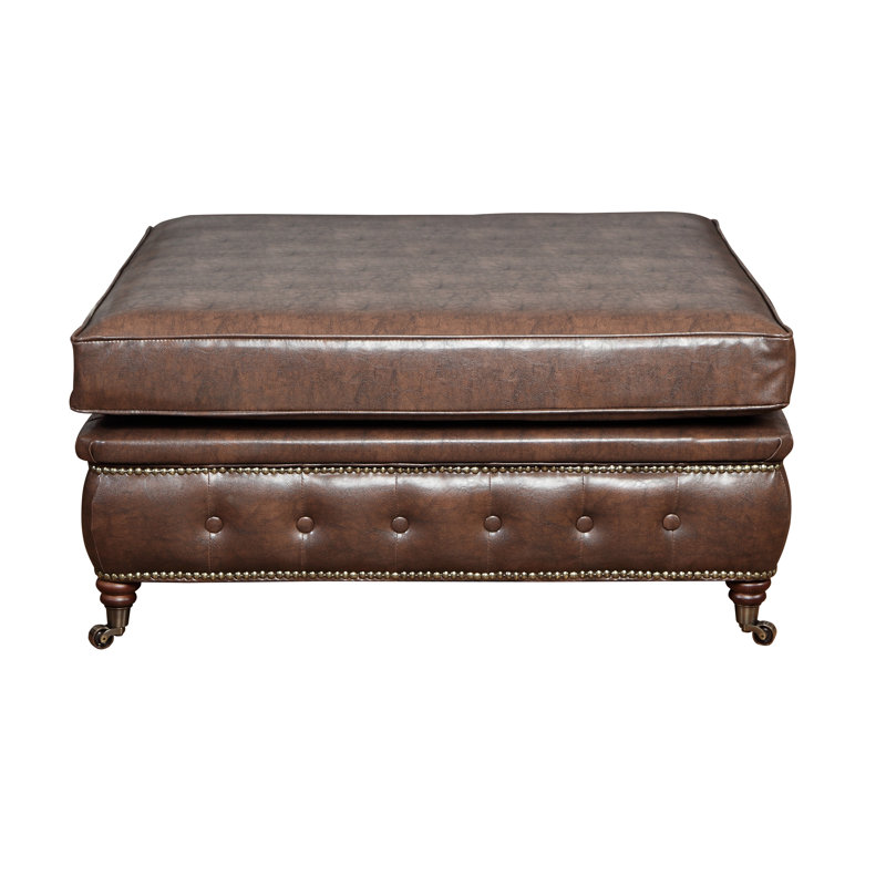Batch 100cm Wide Faux Leather Square Cocktail Ottoman