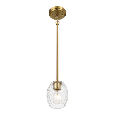 Luminaire suspendu à chaîne simple Vista avec verre transparent - laiton satiné Vista
