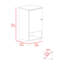 Armoire à pharmacie simple H 28 po, une tablette, deux tablettes intérieures, chêne clair / blanc