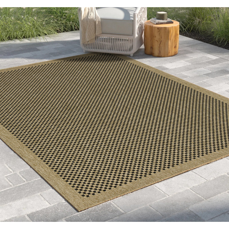 Jute / noir 2 pi 7 po X 7 pi 3 po Tapis intérieur / extérieur, Tapis de couloir 2 pi 7 po x 7 pi 3 po