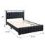 Lit double contemporain de style contemporain avec capitonnage à canaux verticaux, éclairage à commande tactile à DEL, garniture cloutée et tablette de tête de lit 3 options de gradation, tête de lit, tablettes de rangement-129996425-129996424