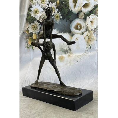 Miniature de sculpture en bronze pour enfants 15,5 po x 11,5 po