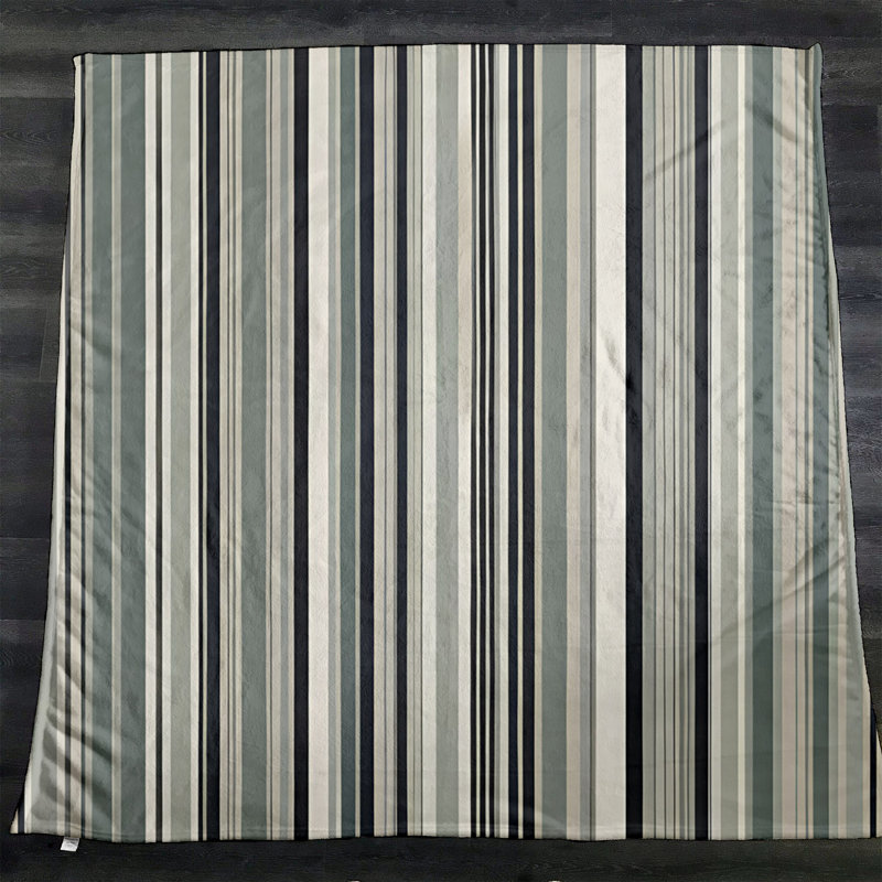 Throw Blanket, 51" W x 60" L, Striped, White