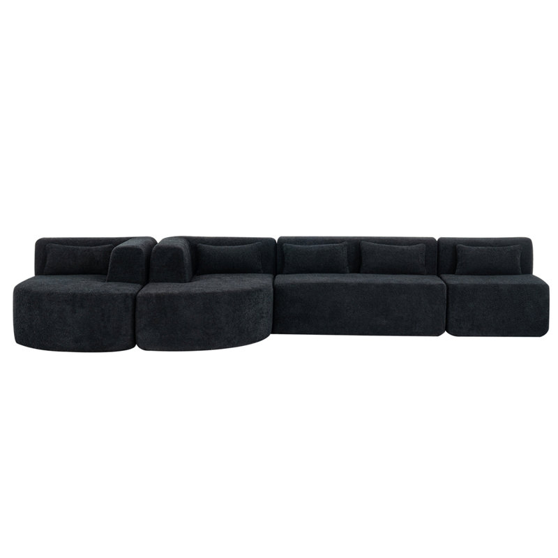 Canapé Boneless 144 po, Noir