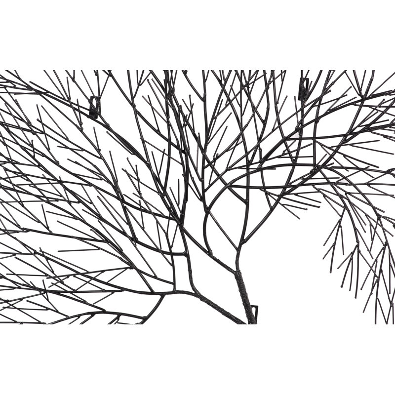 Wire Tree Wall Art, Rectangular, Metal, Black