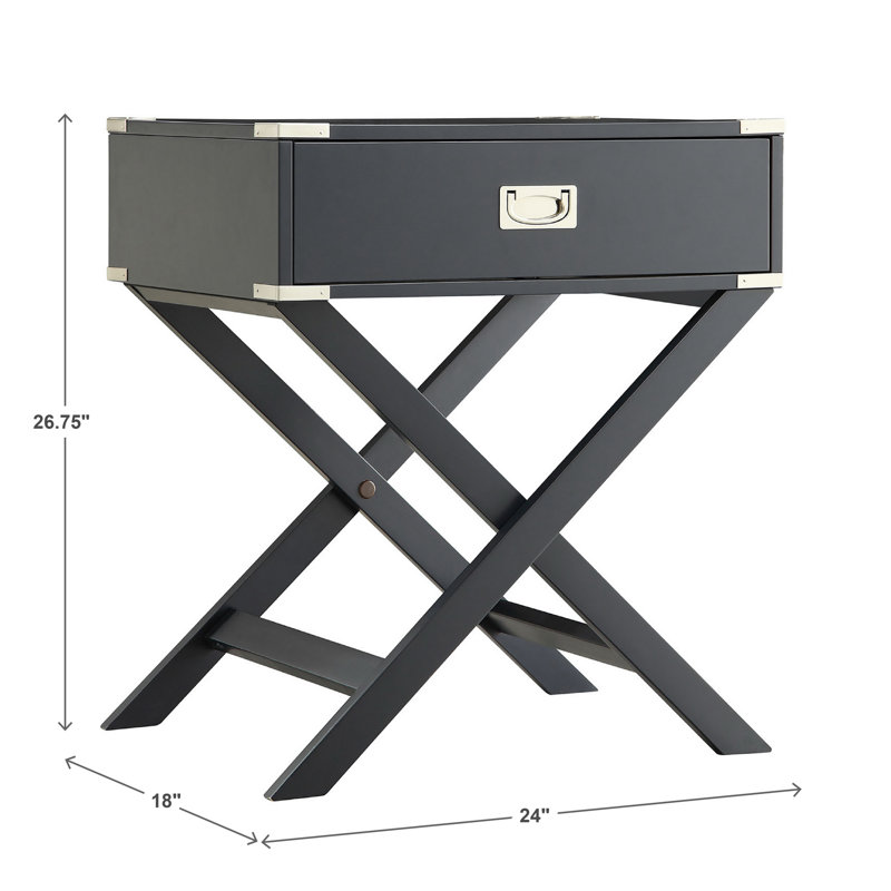 Marotta 24'' W Nightstand, Vulcan Black
