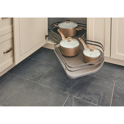 Rev-A-Shelf Contemporary Cloud Blind Corner Organizer for Blind Left Cabinet
