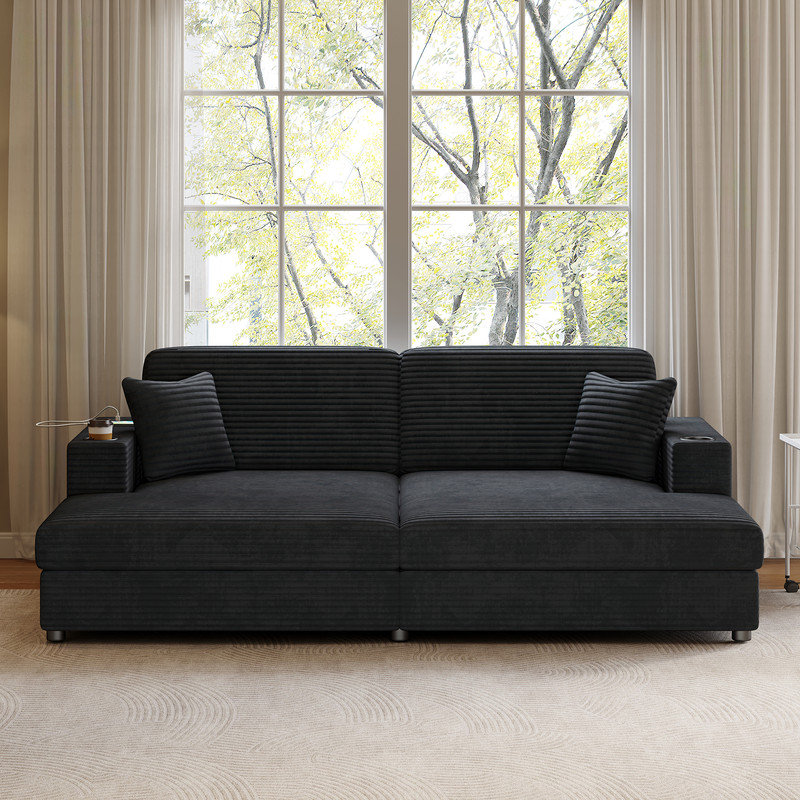Canapé 86,5 po, Noir