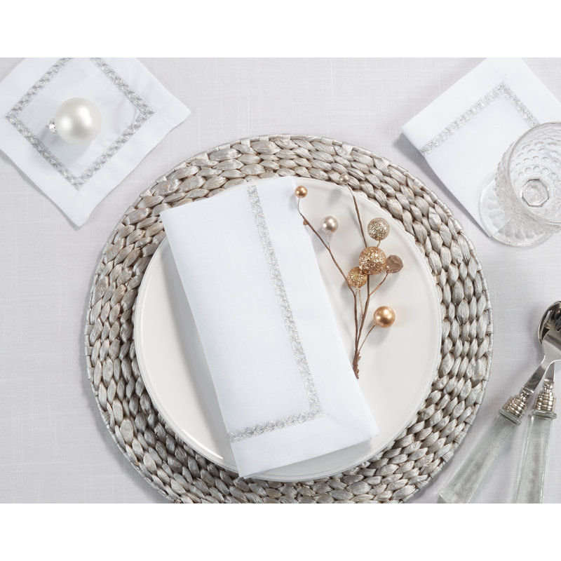 Aloway Mayer Cocktail 6" Napkin, Silver