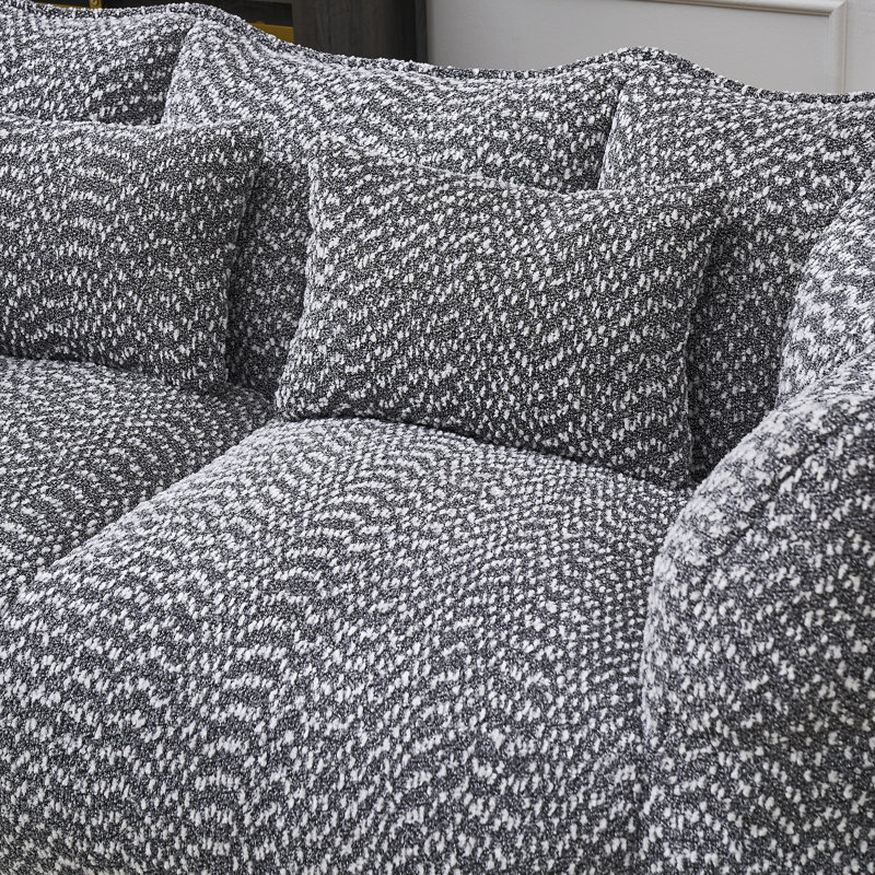 Fauteuil en chenille grise avec poignée, facile à déplacer d'une pièce à l'autre. Grand fauteuil moelleux, il apporte du confort à votre salon, chambre ou chambre d'enfant.