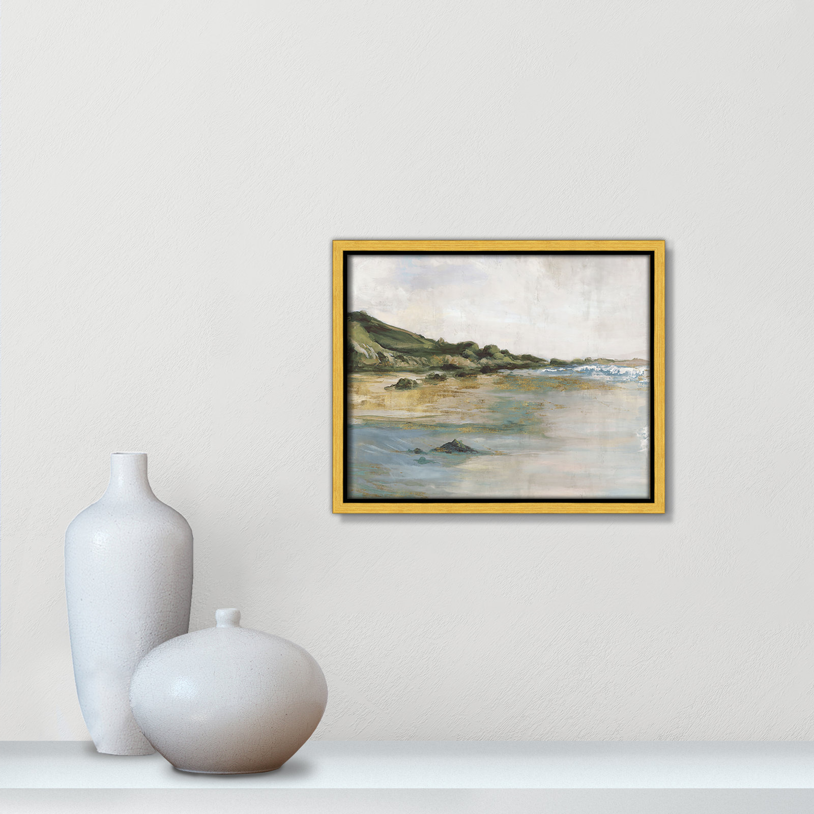 Tide’s Edge Print by , 9.5" H x 11.5" W, Gold