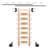 Maple 9.92' 9-Step Wood Rolling Sunburst Wheel Ladder-135709688-83473069