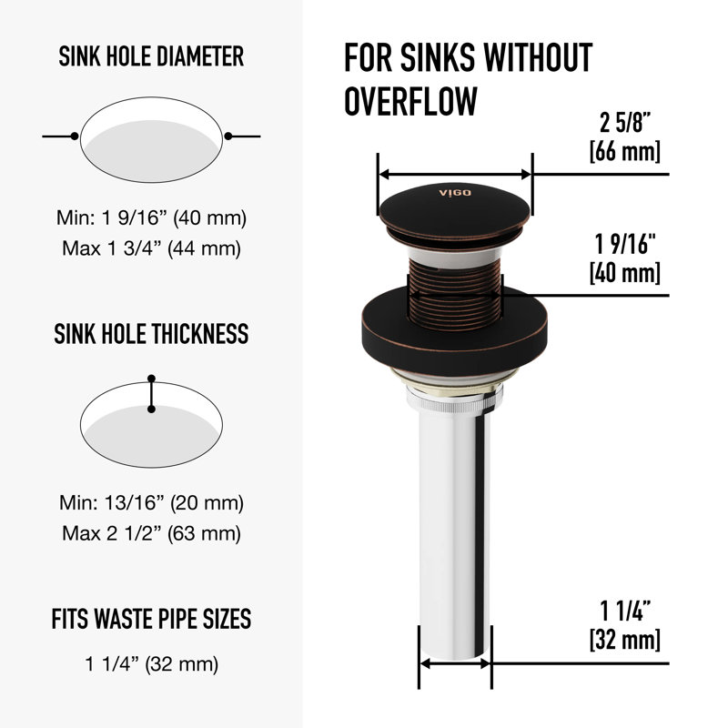 Pop-Up Bathroom Sink Drain, Antique Rubbed Bronze
