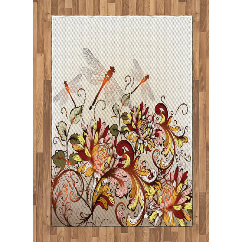 Spring High Density Long Fiber Poly Threads Decorative Area Rug Carpet, Rectangle 4' x 5'8"