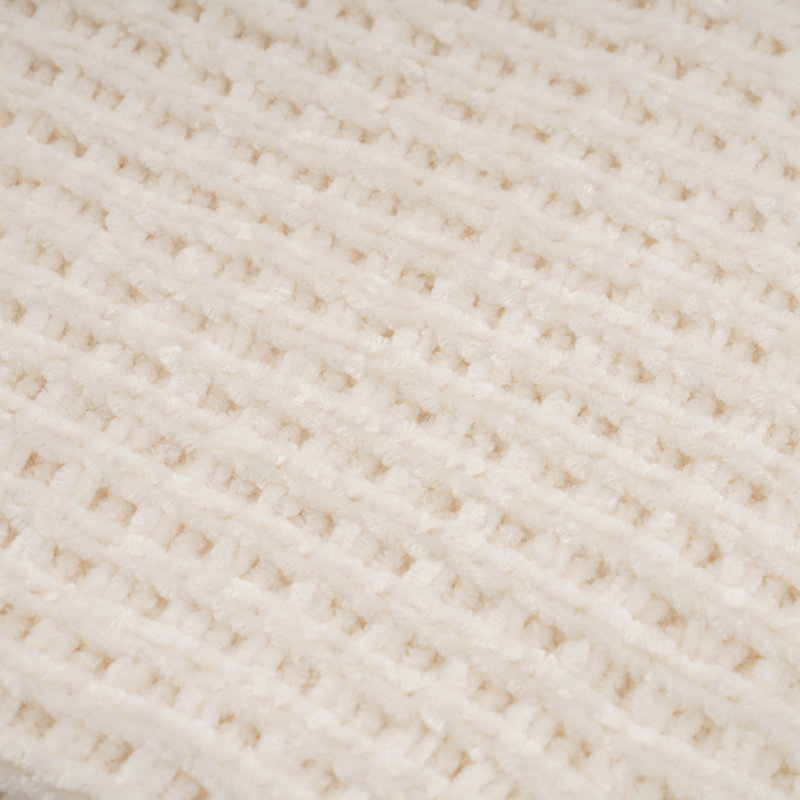 Jeté en chenille Amor Waffle, Crème