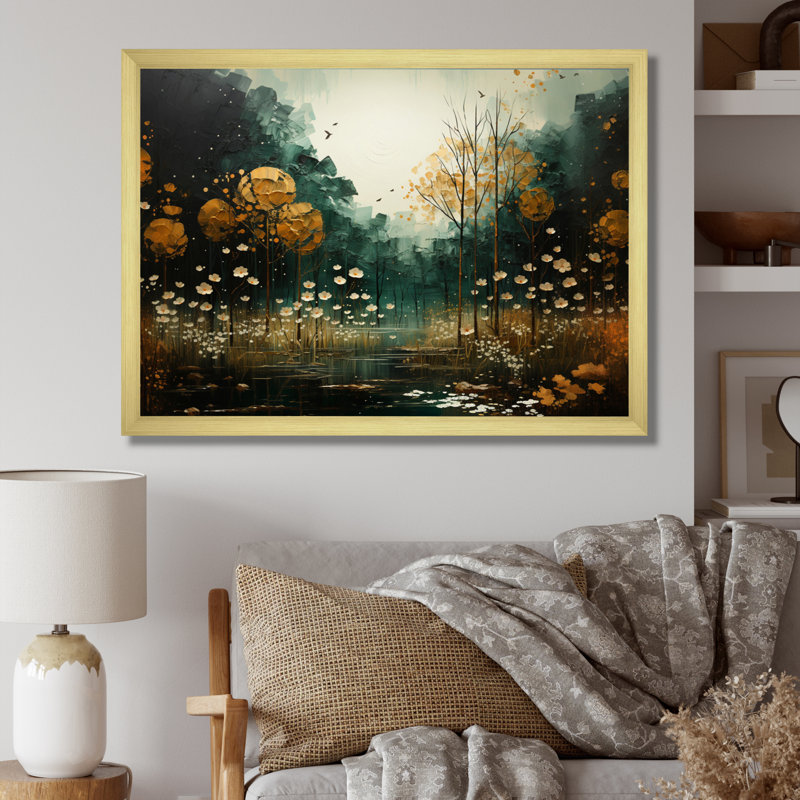 «Yellow Green Plants Enchanted Forest III», reproduction d'art sur toile, H 30 po x l 40 po x P 1,5 po