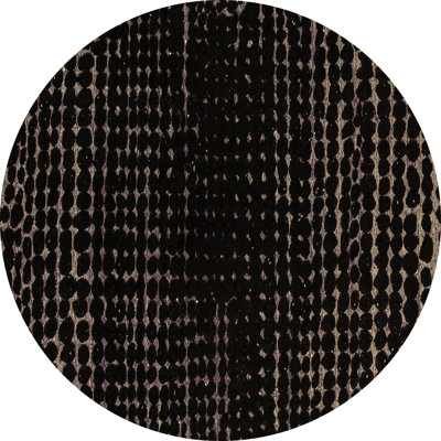 Tapis en laine / polyester tissé à la machine en noir / beige