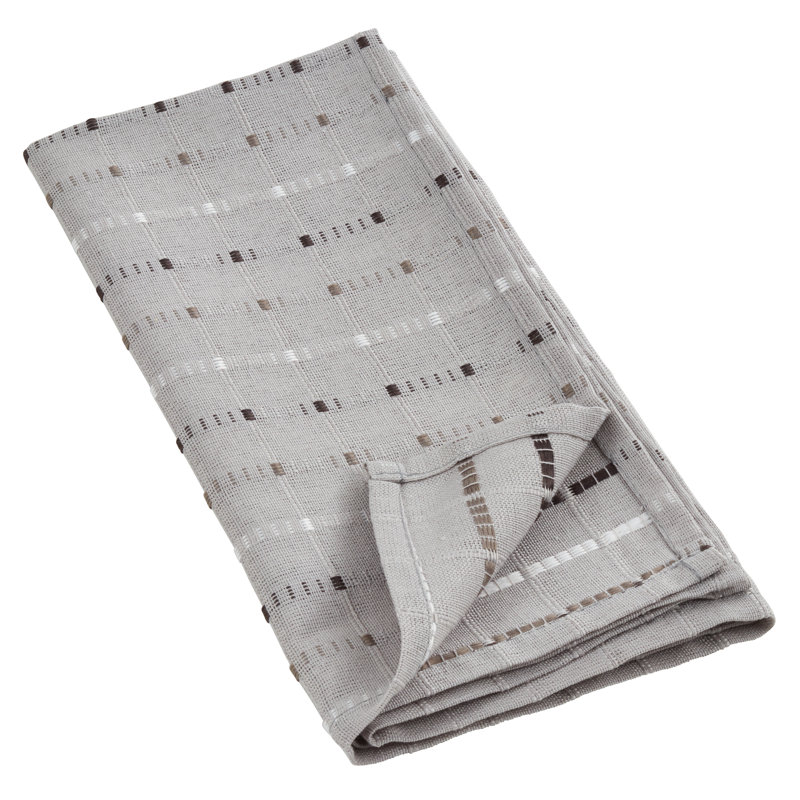 Clarkston Cotton Embroidered Square Napkin, Gray