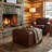 Nikola Genuine 100% Leather Square Ottoman, Brown