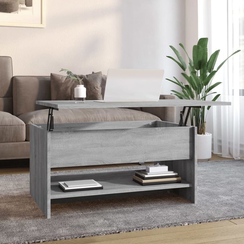 Huy Lift Top Sled Coffee Table with Storage, Grey Sonoma