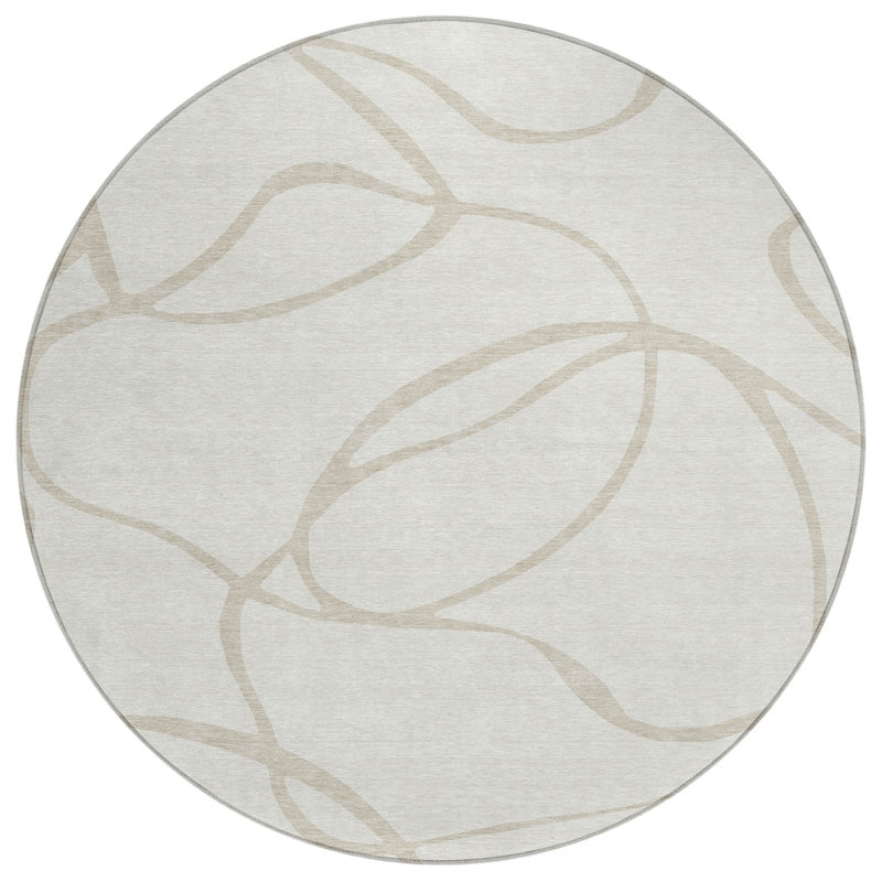 Mirelle Ivory Washable Indoor-Outdoor Rug - , 3' x 5'